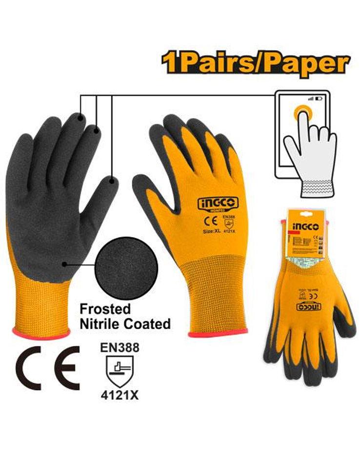 INGCO NITRILE FROSTED COATED GLOVES