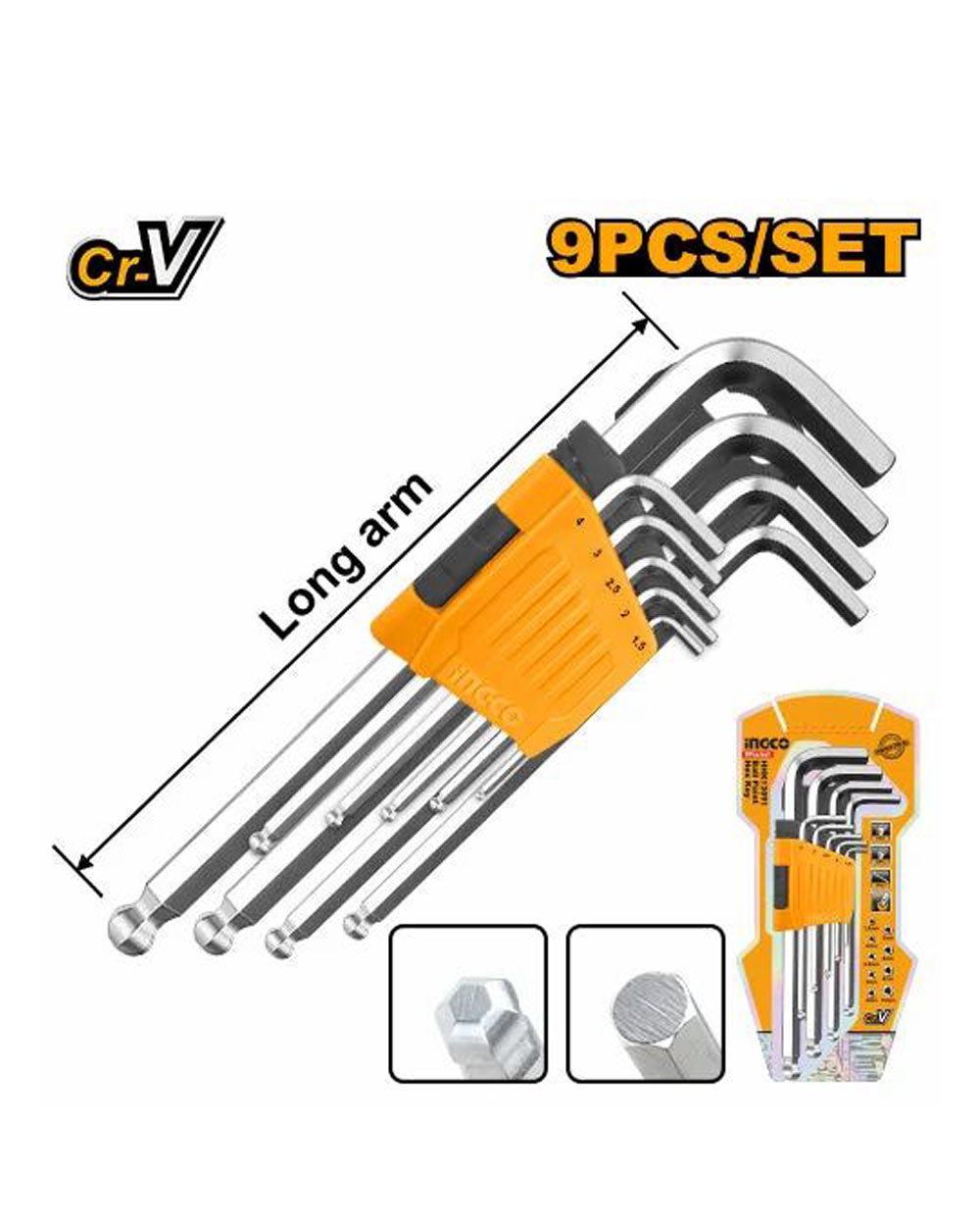 INGCO BALL POINT HEX KEY 9PCS