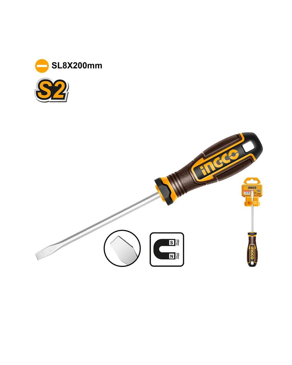 INGCO SLOTTED SCREWDRIVER 8MM