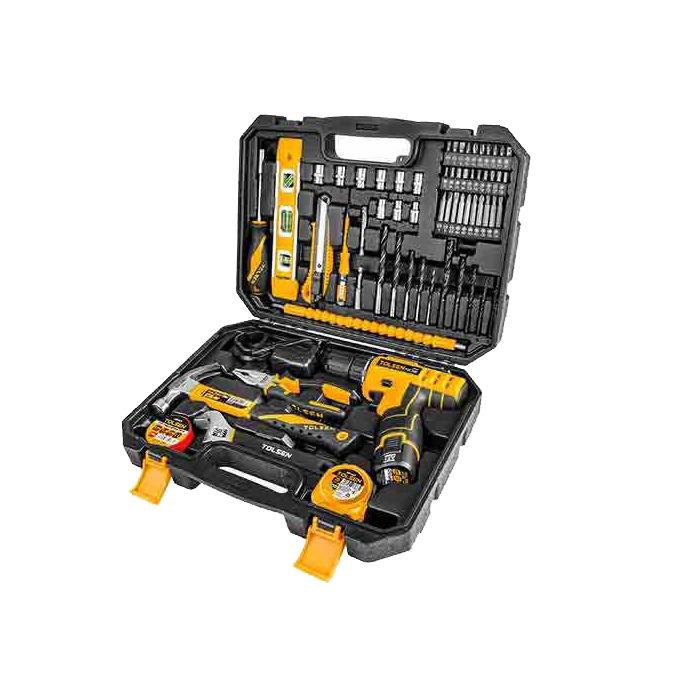 TOLSEN 65PCS HOUSE HOLD TOOLS SET WITH 12V DRILL MACHINE